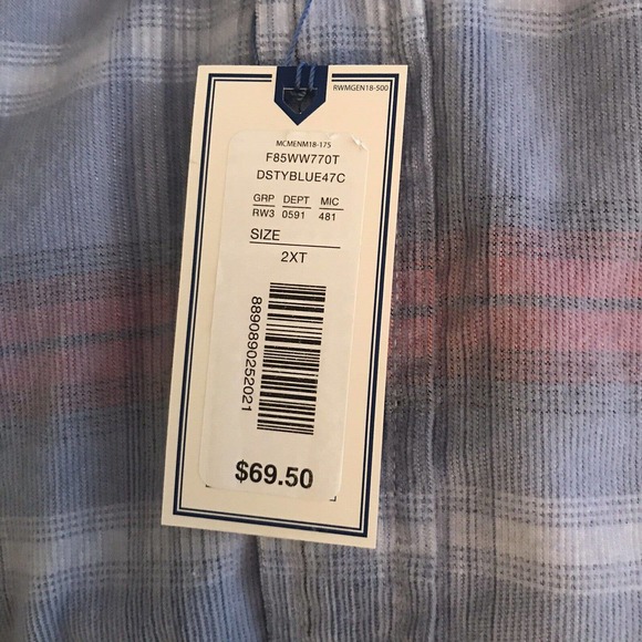 ROWM Mens Big Tall 2XT Long Sleeve Lightweigt Corduroy Shirt Dusty Blue $69 - Picture 4 of 5